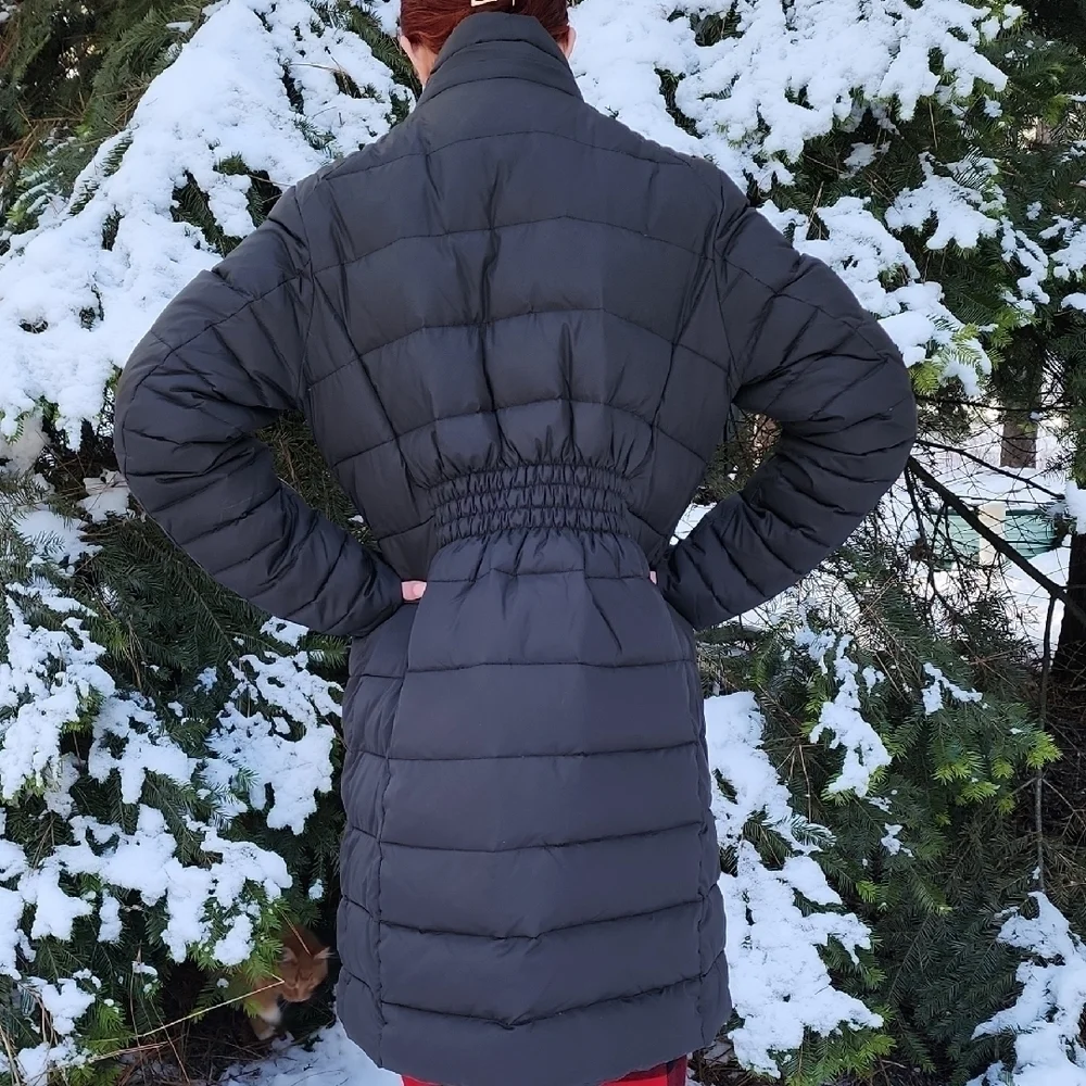 Michael Kors Large Black Puffer Coat with Gold Zippers